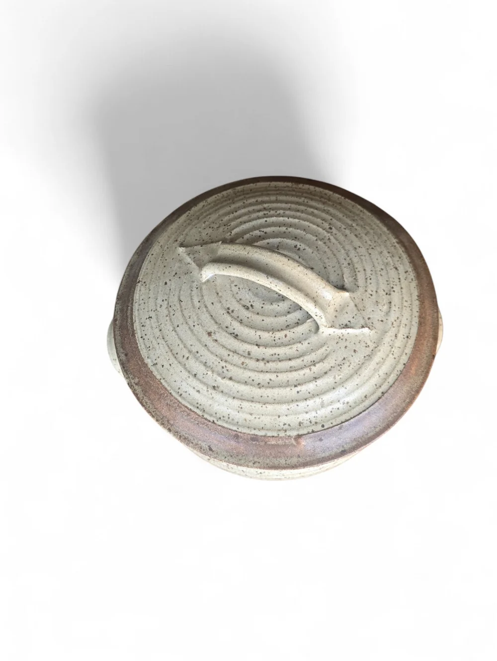 Vintage Stoneware Bundt Pan Bread Baker w Lid Rustic Farmhouse Cottagecore - Picture 4 of 6